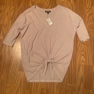 Express Blush front tie shirt